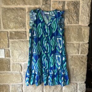 Colorful Dress with Ruffle Sleeves